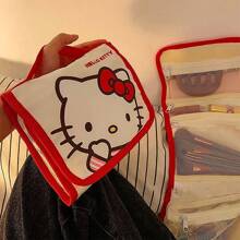 Sanrio 1pc Hello Kitty Multifunctional Four In One Makeup Bag, Cartoon Cute Portable Travel Grooming And Storage Bag, Suitable For Home Storage And Travel Supplies Storage,For Holiday Beach, Bathroom Collection, Bedroom Collection, Large Capacity