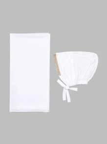 2pcs Hijab Set: Fashionable Solid Color Rhinestones Hijab Headband & Chiffon Long Scarf, Shiny Inner Hijab And Jersey Hijabs, Suitable For Party, Daily Wear, Shopping