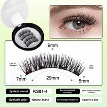1 par de set de pestañas postizas magnéticas, pestañas magnéticas naturales simuladas impermeables, pestañas magnéticas sin pegamento, una herramienta de maquillaje indispensable para viajar