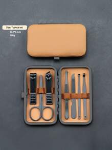 Juego de manicura profesional, incluye cortaúñas, herramientas de manicura de acero inoxidable y elegante estuche de viaje - Multicolor - Ver 18