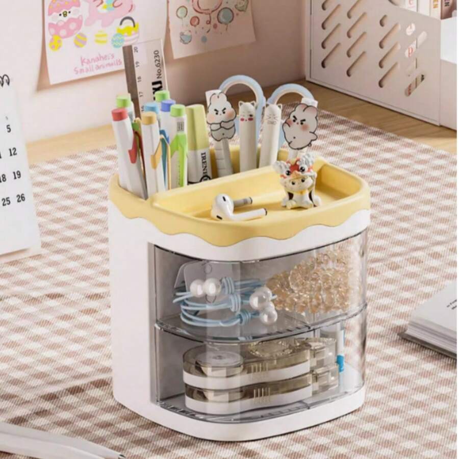 Desk Organizer Pen Drawer/Makeup Storage Multipurpose Office - 查看 1