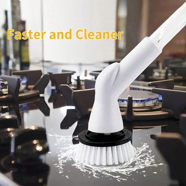 IAGREEA Multi-Functional Electric Spin Scrubber With 6 Replaceable Brush Heads - USB Rechargeable, Cordless Tile, Grout, And Carpet Cleaner, 2000mAh Lithium Battery-Powered, Upholstery And Bathroom Cleaning Machine With Detachable Head And Built-In Liquid Dispenser