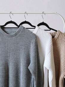 10/20 件豪华黑色植绒防滑衣架，超薄且节省空间 - 重型旋转黑色挂钩，适用于整理衣服、西装、上衣、领带、衬衫、裙子和裤子 - 黑色 - 查看 3