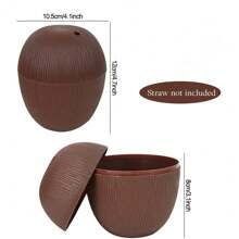 LINGXUE 1 Stück 500ml Hawaii Tropisch Ananas Kokos Becher, 12,5cm Mini Kunststoff Ananas Kokos Becher, fruchtförmiger Saftbecher, Hawaii Sommer Strand Pool Party Dekoration