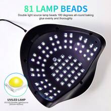 Lámpara de secado de uñas LED UV profesional de 81 LED, para esmalte de uñas en gel, accesorio de arte de uñas para curar el gel de las uñas de los pies