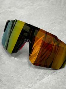 1pc Fashion Versatile Slimming Glasses, Unisex High Aesthetic Value Colorful Large Frame Eyeglasses