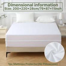 防水六面床垫套，带优质拉链 - 透气、可机洗、静音床垫保护套，完全防尘，带隐形拉链，适合家庭、酒店、宿舍使用