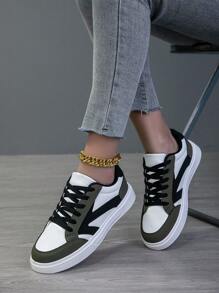 Damen Lässig Sneaker, Modestreet-Style kleine weiße Schuhe, leichte Skateboard-Sneaker