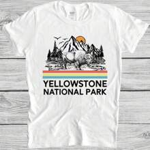 Yellowstone National Park 80s Vintage Cool Gift Tee T Shirt M690 - White - View 1