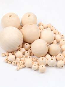 100 Pezzi Perline Di Legno Naturali, Foro Di 6-12 Mm, Forma Rotonda, Forniture Per La Realizzazione Di Gioielli Fai Da Te