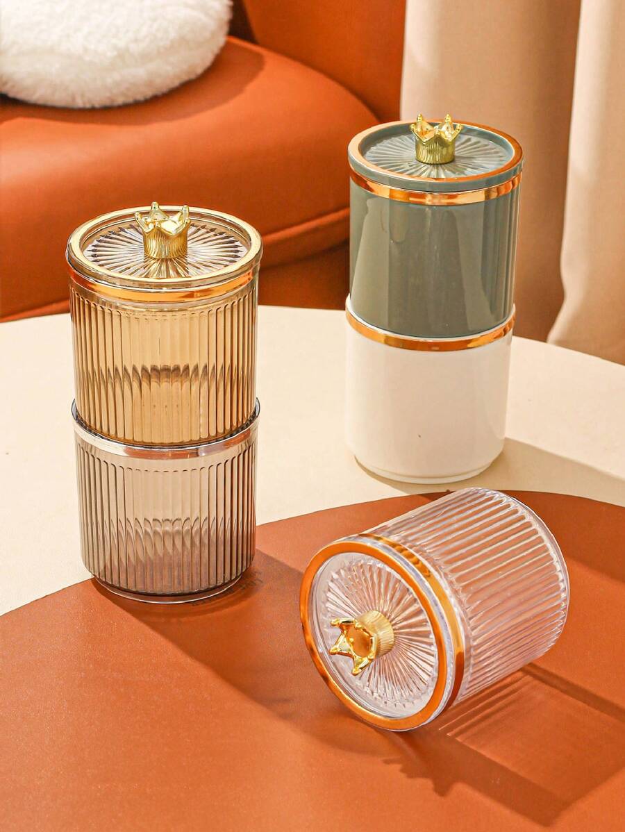 1pc Coffee Plastic Storage Jar For Kitchen, Dining Room, Living Room, Suitable For Storing Coffee Beans, Grains, Dried Fruits, Candies, Cookies, Bread, Applicable For Outdoor, Wedding, Party, Gift, Birthday