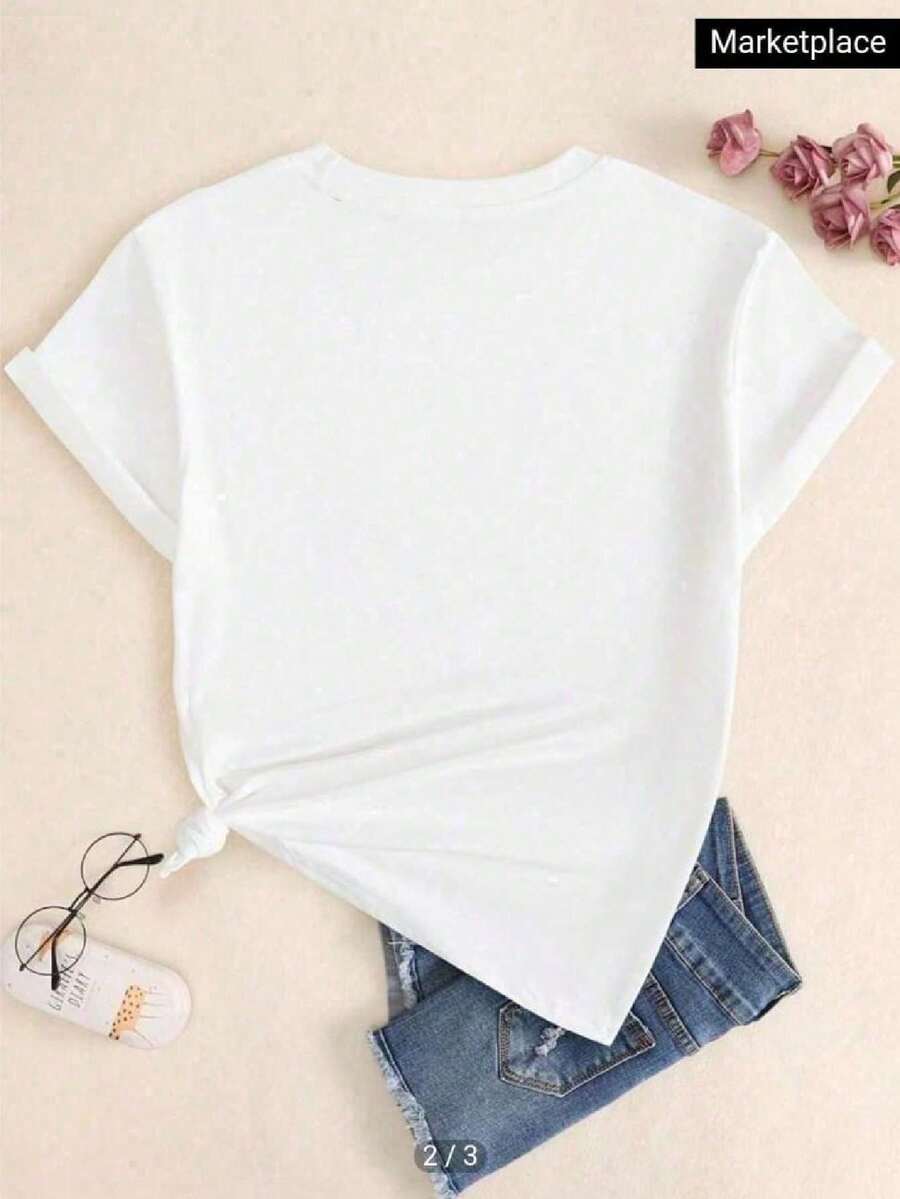 Camiseta IMAGEM DE MARIA C/ ROSA NA MÃO  Feminina Unissex Camisa em tamanhos Adulto e Infantil cristão catolico - Branco - Visão 1