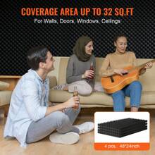 Acoustic Foam Panels, High Density Soundproof Wall Panels, Fire-Resistant Acoustic Panels, Sound Dampening Absorbing Panels For Studio Wall And Ceiling, Black
