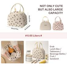 GODWOODS Insulated Black Daisy Lunch Bag For Women Men, Lunch Containers Reusable High Capacity Lunch Tote Bags For For Work Picnic Bag For School School Accessories School Stuff