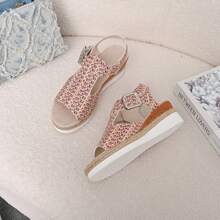 Dames Platform Sandalen Zomer Nieuwe Europese & Amerikaanse Touw Bodem Dikke Bodem Peep-Toe Sandalen Nieuwe Stro Geweven Dikke Bodem Pantoffels Dames Oversized Outdoor Open Toe Platform Wedge Sandalen