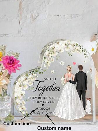 1 Pc Custom Wedding Gifts; Couple Anniversary; Holiday Commemorative Gifts. Birthday Graduation