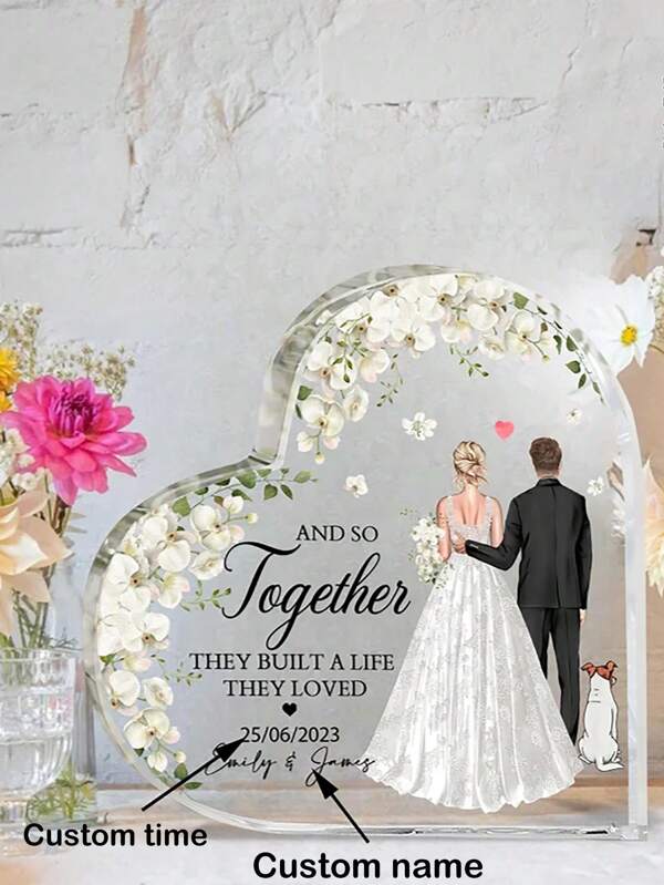 1 Pc Custom Wedding Gifts; Couple Anniversary; Holiday Commemorative Gifts. Birthday Graduation