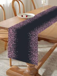 1pc Black Pink Table Runner, Polyester Table Runner Pink Powder Crumb Pattern Tablecloth, Perfect For Birthday Wedding Party Home Tablecloth Decorations, Kitchen Table Covers Decor, Festival Event Dining Room Table Ornaments, Party Favor