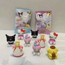 Sanrio 1 pieza o 4 piezas de borrador de estilo aleatorio de , , , - Caja misteriosa con bolsa de gato de dibujos animados adorable, regalo de artículos de oficina (algunas partes pueden ser aleatorias)