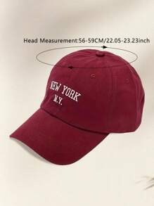 1pc Unisex Maroon Soft Top Duck Tongue Cap, Unisex Baseball Cap Suitable For Daily Casual Wear, All Seasons - Burgundy - View 5