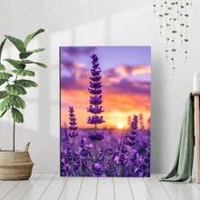 1 Pc Framed Canvas Poster, Lavender Wall Art, Landscape Wall Art, Ideal Gift For Bedroom Living Room Corridor, Wall Art, Wall Decor, Room Decoration