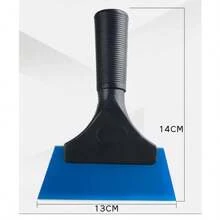 Escurridor de goma pequeño para ventana de coche, escobilla de goma con mango anslizante, raspador para limpieza de parabrisas, envoltura de vinilo, ducha doméstica - Naranja - Ver 8