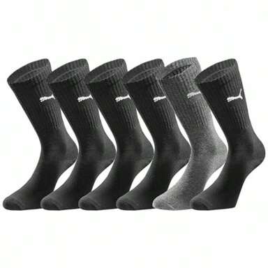 Puma Puma Men Crew Socks 6-Pack Combo Black