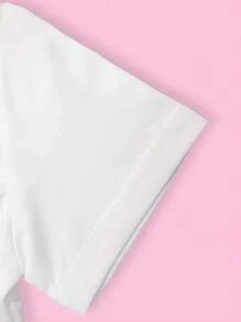 Letter Printed Short T-Shirt, Y2K Spring And Summer Short-Sleeved Crop Top, Women's Top