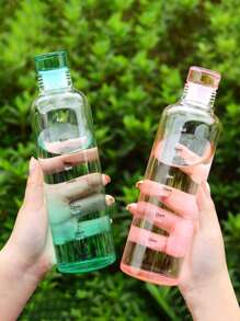 1PC 500ml Clear Plastic Water Bottle, Time Marked Non-Slip Lid And Lid, Portable Water Bottle, Reusable Water Bottle, Suitable For Drinks, Juices, Sodas, As A Gift For Travel, Sports, Student Mountain Biking, Gym, Outdoor