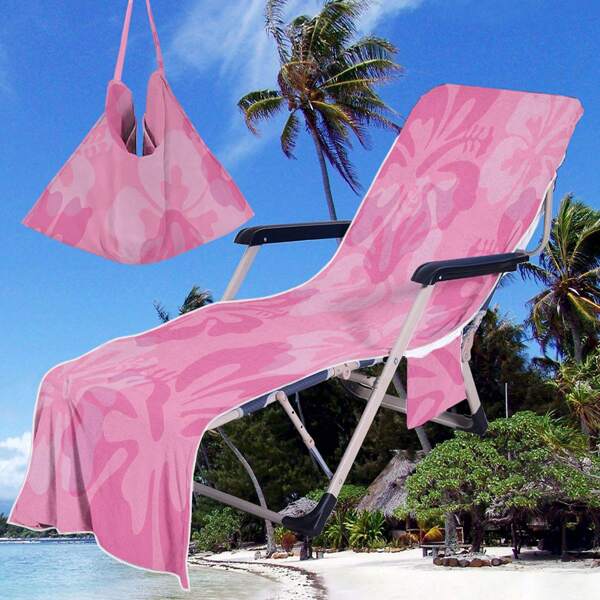 1 housse de chaise de plage pliable, se convertissant en sac fourre-tout avec poches latérales pour les lunettes et le téléphone, convenant aux chaises de plage, aux chaises longues de piscine, aux vacances, aux hôtels - léger et facile à transporter, accessoires essentiels de plage pour les voyages d'été, les vacances, les vacances, la décoration de salle de bain