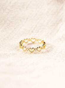1 PC Romantic 925 Sterling Silver Cubic Zirconia Heart Rings Wedding Jewelry For Women Fine Jewelry