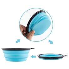 1 pièce Bol à nourriture pour animaux de compagnie portable : Bol pliable en TPR pour chats et chiens, bols à nourriture et à eau pour animaux de compagnie à suspendre pour le voyage à l'extérieur - Multicolore - Voir 5