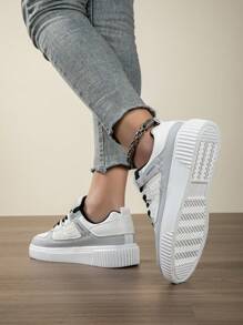 Tenis casuales de lona para mujer, zapatillas de tenis blancas de moda y versátiles de corte bajo