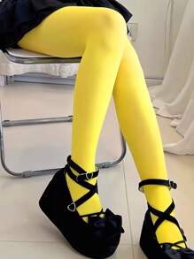 1双亮黄色弹力丝绒紧身裤，提臀塑形，打造正式场合的修身造型，舒适透气。 - 黃色 - 查看 10