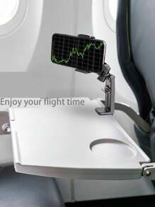 5/1/2 pièces Support de téléphone avion, support de voyage portable de bureau en vol pliable réglable rotatif avec retardateur, support de siège de train, charms de téléphone portable, accessoires de téléphone portable