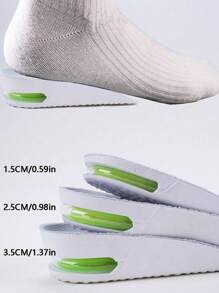 1 Paar Herren Erhöhende Einlegesohlen, ermüdungsfreies Kissen stoßabsorbierendes PVC-Halbpolster, geeignet für Sportschuhe, Stiefel und andere Schuhe