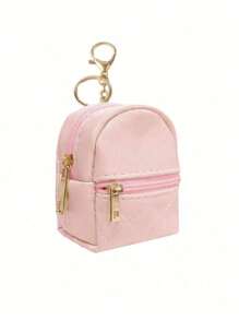 1/3PCS Mini Backpack Keychain Women's Cute Cosmetic Bag Keychain Small PU Cosmetic Bag Keychain Accessories Lipstick Bag Storage Zipper Bag Accessories Bridesmaid Gifts - Multicolor - View 18