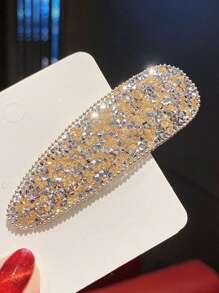 Water Drop Design Rhinestone Hair Clip, Shiny Hairpins For Bangs, Bun, Decorative Hair Accessories For Girls