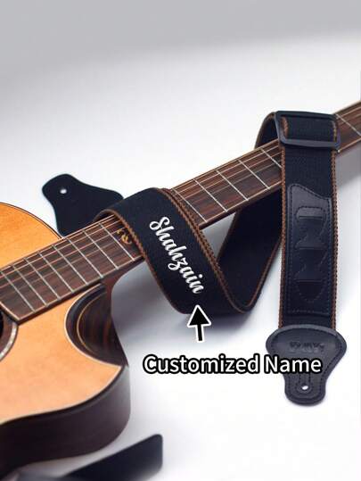 1 pieza Correa de guitarra personalizada, nueva correa de guitarra bordada, accesorio de instrumento musical, multifuncional, reutilizable, ornamental, exquisita, elegante, adorable, colorida, linda, divertida, personalizada, ideal como regalo para ella, ideal como regalo para él, para aniversarios, para cumpleaños