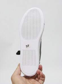 Women's New Blue Snake Print Classic Side Zipper Casual Shoes, Fashion Versatile Lace-Up Platform Sneakers, Sports Shoes, Student Shoes, Running Shoes, Hiking Shoes, Skateboard Shoes - Black - View 7