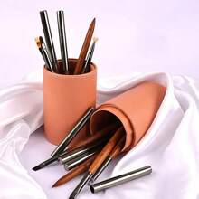 Hot 6pcs Wood Rod Nail Art Brush Set Wholesale Colouring Pen Large Square Round Light Therapy Pen Halo Pen