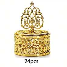 12pcs/24pcs Candy Gift Boxes, Mini Candy Container Boxes With Golden Lids, Plastic Wedding Party Favor Boxes, Chocolate Candy Boxes, Suitable For Party, Wedding, Banquet, New Year, Birthday, Christening, Valentine's Day, Tea Party, Chocolate, Candy, Can Be Used As Wedding Decorations - Gold - View 11