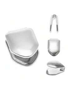 THATBOY 4pcs Fashionable Personalized Grillz, Single Shiny Bronze Minimalist Cool Grillz, Unisex Gift - Multicolor - View 14