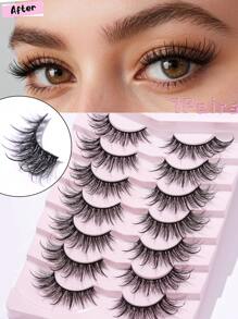 7 par rzęs w stylu Daily Casual Date Party Fairy Eyelashes Cross Mermaid Style sztuczne rzęsy, długość 5-20 mm
