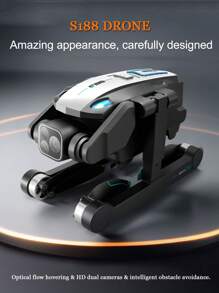 The S188 High - Configuration Remote - Controlled Drone Is Equipped With High - Definition Aerial Dual Cameras, Which Can Be Electrically Adjusted By 180°. It Is Equipped With A Brushless Motor. It Is A Uniquely Shaped, Foldable Quad - Axis Aircraft With An Altitude - Holding Function. It Can Take Off And Land With One Key.