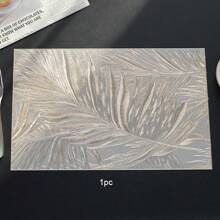 Thickened Square Feather PVC Placemats, Waterproof Non-Slip Heat Insulation, Luxury Hotel & Restaurant Holiday Decor Dining Table Mat, 1pc/4pcs/6pcs - Square Feather Placemat - View 15