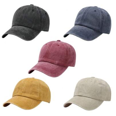 1 件男女通用复古棒球帽低调非结构化棒球帽防水透气纯色可调节棒球帽适合户外活动和日常穿着时尚多功能可调节尖头帽，非常适合休闲和旅行