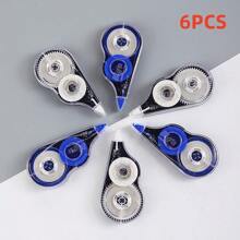 1 Pack Of 6 Pcs Random Color White Correction Tape Dispenser, Easy-To-Use Applicator For Instant Correction, Stationery And Office Supplies, Corrective Tape - Black - View 11