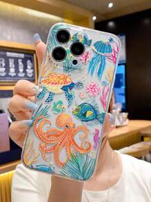 Funda de teléfono de verano 1 pieza, de alta transparencia, con patrón de tortuga y estrella de mar, protección reforzada contra golpes, compatible con iPhone 16/16 Pro/16 Plus/16 Pro Max, iPhone 15 Pro Max, iPhone P13, P14, P11, P12, XS, XR, 7/8, 7/8 Plus, Galaxy S2, A50, A12, A32, A52, A72, A51, A21S, A13, A14, S22 Ultra, S23, A33, A53, S20 FE, Mi 11 Youth, Mi 12 Pro, Mi 12/12X, Note 11, 9A, 9C, Poco X3 NFC, Redmi 10, Redmi 9, Note 9, 12C, Note 11 Pro, Redmi 10C, Note 8 Pro