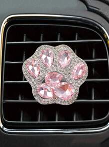 1pc Car Air Vent Aromatherapy Rhinestone Cat Paw Cute Air Vent Aromatherapy Giftable Cute Rhinestone Fresh Air Car Aromatherapy - A - 查看 9